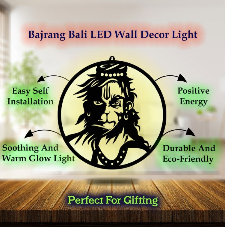 Bajrang Bali Hanuman  Wall Decor Light Led