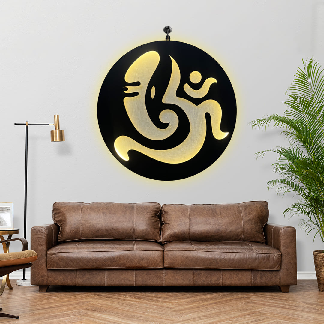 OM Ganesha Wall Decor Light LED